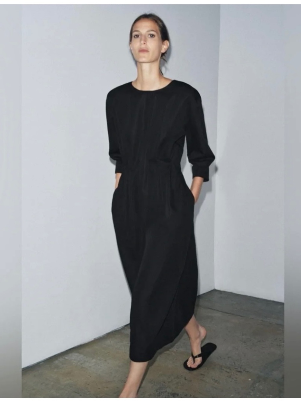 ZARA COLLECTION PLEATED MIDI DRESS Sz XL